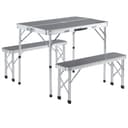 Casaria Campingtisch 3-tlg. Grau mit Bänken Klappbar Bild 2