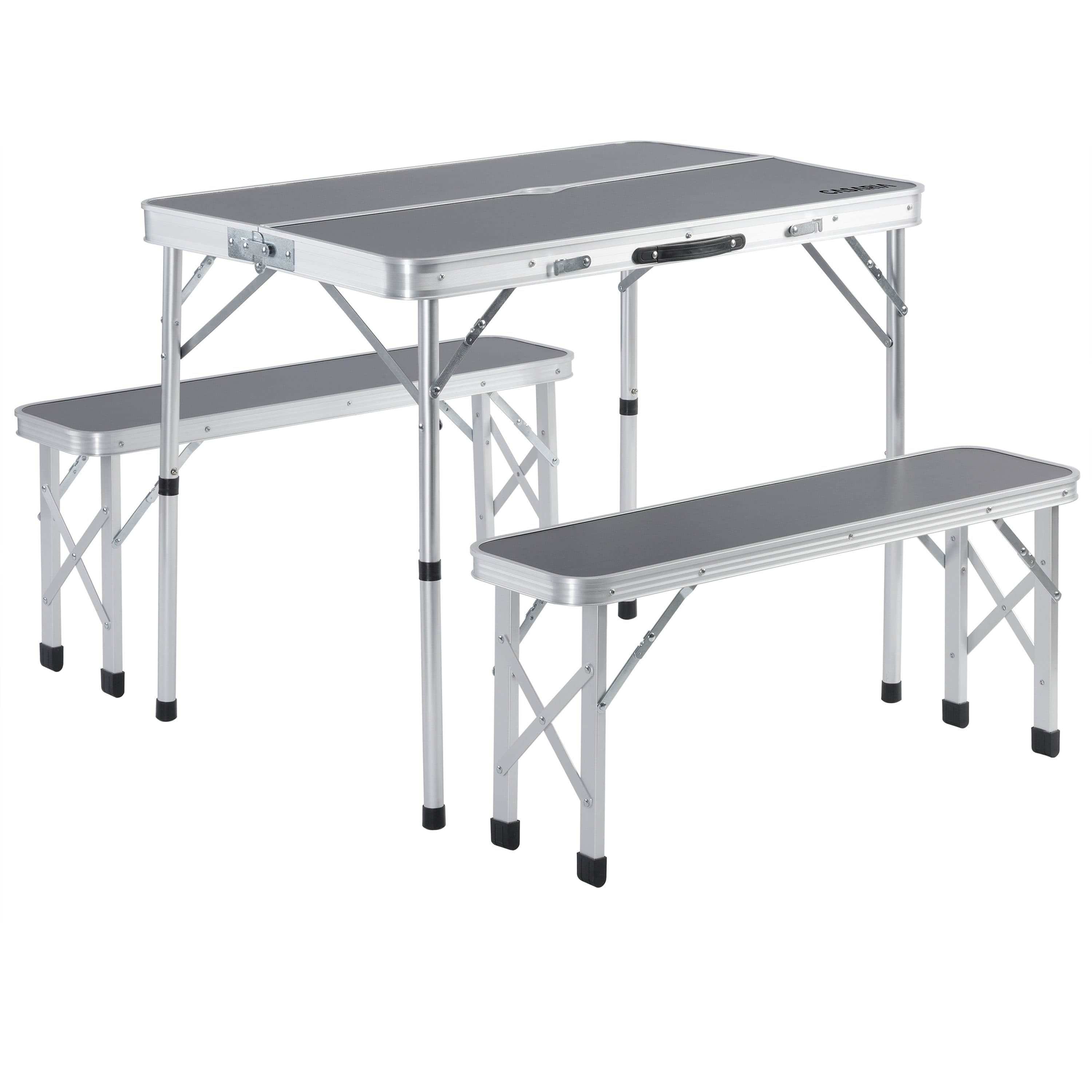 Casaria Campingtisch 3-tlg. Grau mit Bänken Klappbar - Bild 2