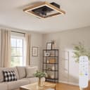 GLOBO LIGHTING Deckenventilator mit LED dimmbar Fernbedienung schwarz Holzoptik Bild 2