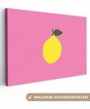 OneMillionCanvasses® Leinwandbild Zitrone Gelb Rosa Modern Bild 2