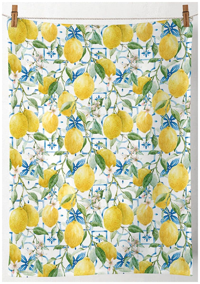 Ambiente® Geschirrtuch 2-tlg. Mediterranean lemons Gelb Baumwolle - Bild 2