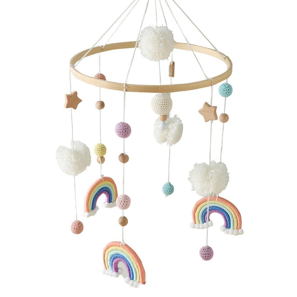 CLTYQ Mobile Regenbogen Babybett Hölz Windspiele mit Bäll - Bild 2