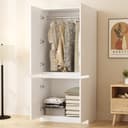 OKWISH Kleiderschrank mit Doppeltüren Weiß Modern Bild 2