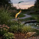 abc HOME Gartenstecker Kranich LED Solarpanel Lichtsensor Bild 2