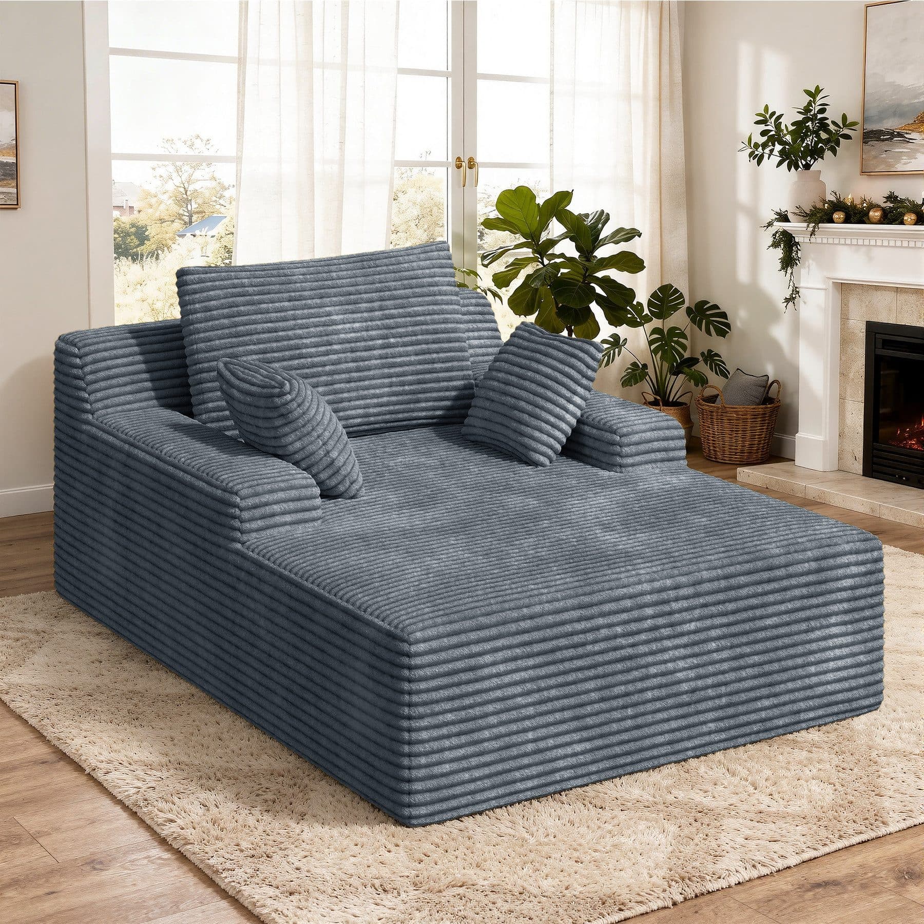 Aivermeil Multifunktionales Sofa Grau Chaiselongue Schlafsofa - Bild 2