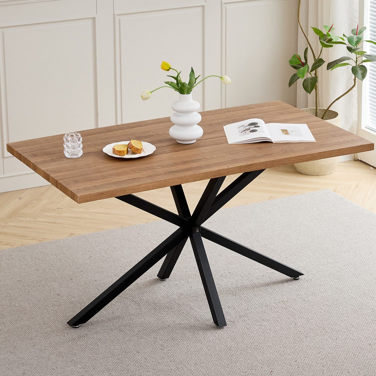GrandCA HOME Esstisch nordischer Stil MDF Holzmaserung-Optik - Bild 2