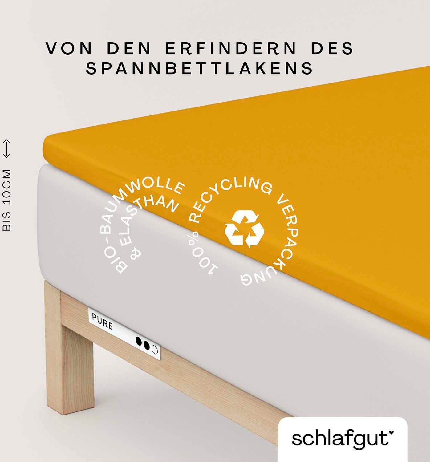 Schlafgut Spannbettlaken PURE TOPPER Bio-Baumwolle Gelb - Bild 2