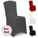 Detex Stuhlhussen 4er Set Stretch Hussen Grau Bild 2