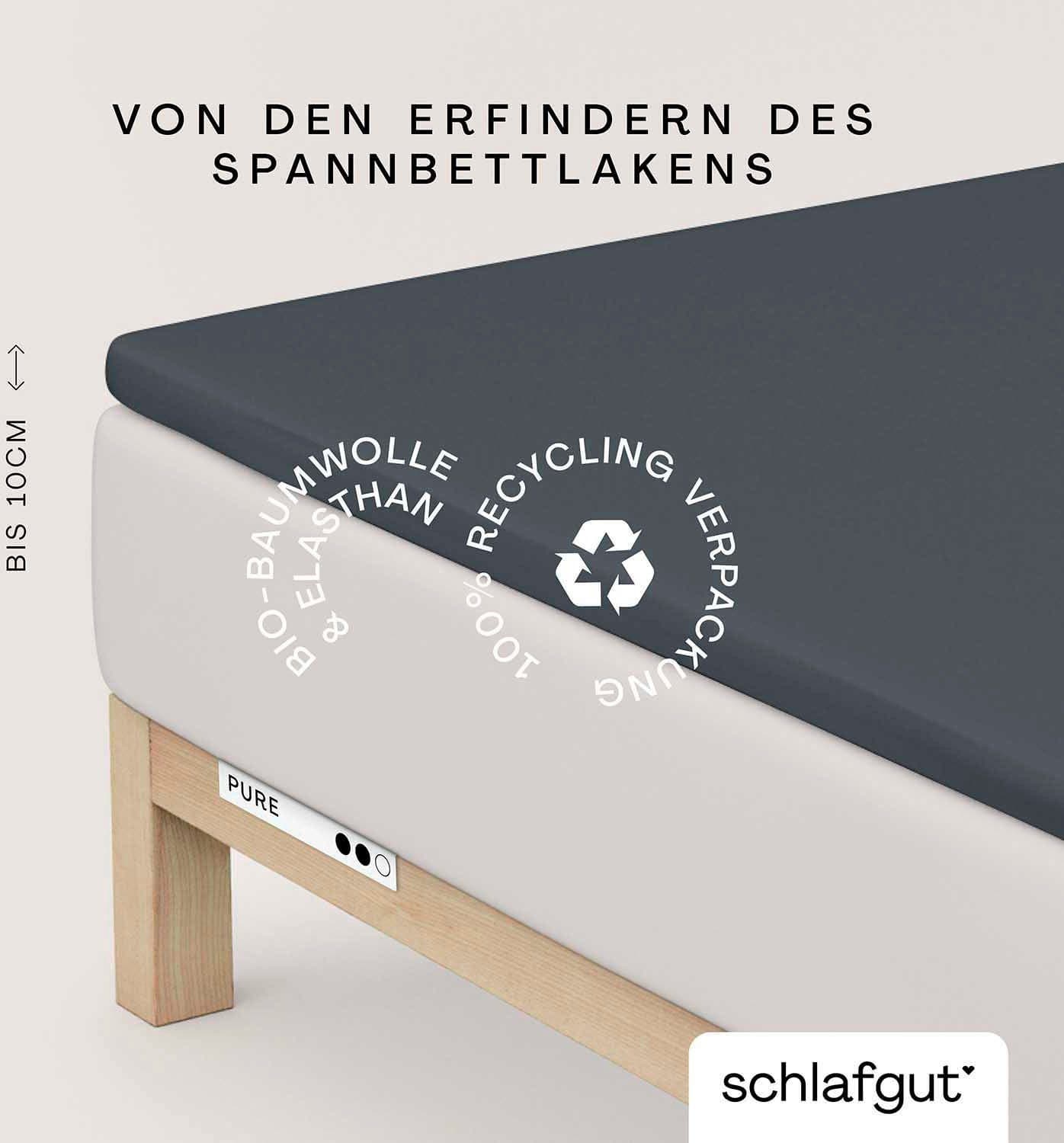 Schlafgut Spannbettlaken Pure Topper Bio-Baumwolle Grau Deep - Bild 2