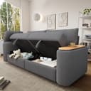 STILVORA Schlafsofa 3-Sitzer Relaxsofa mit Stauraum Grau Bild 2
