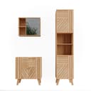 Vicco Badmöbel-Set Lucie Bambus 3 Teile mit Hochschrank Bild 2