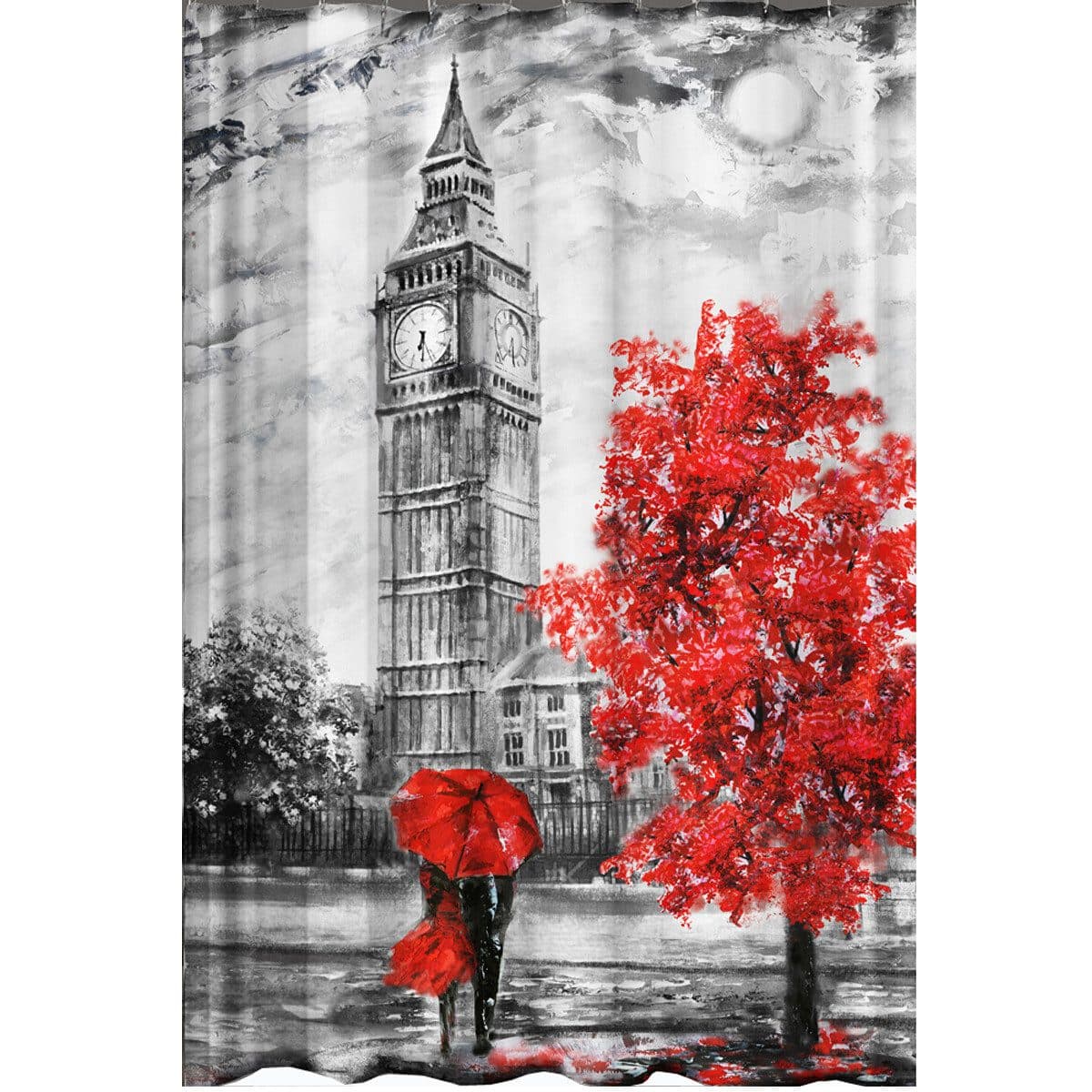 Ekershop Duschvorhang BIG BEN Rot Schwarz - Bild 2