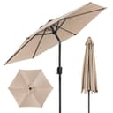 Puluomis Sonnenschirm Beige 225cm mit Kurbel und Neigefunktion Bild 2