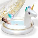Onbest Aufblasbares Planschbecken Einhorn mit Glitzer & Flickset Bild 2