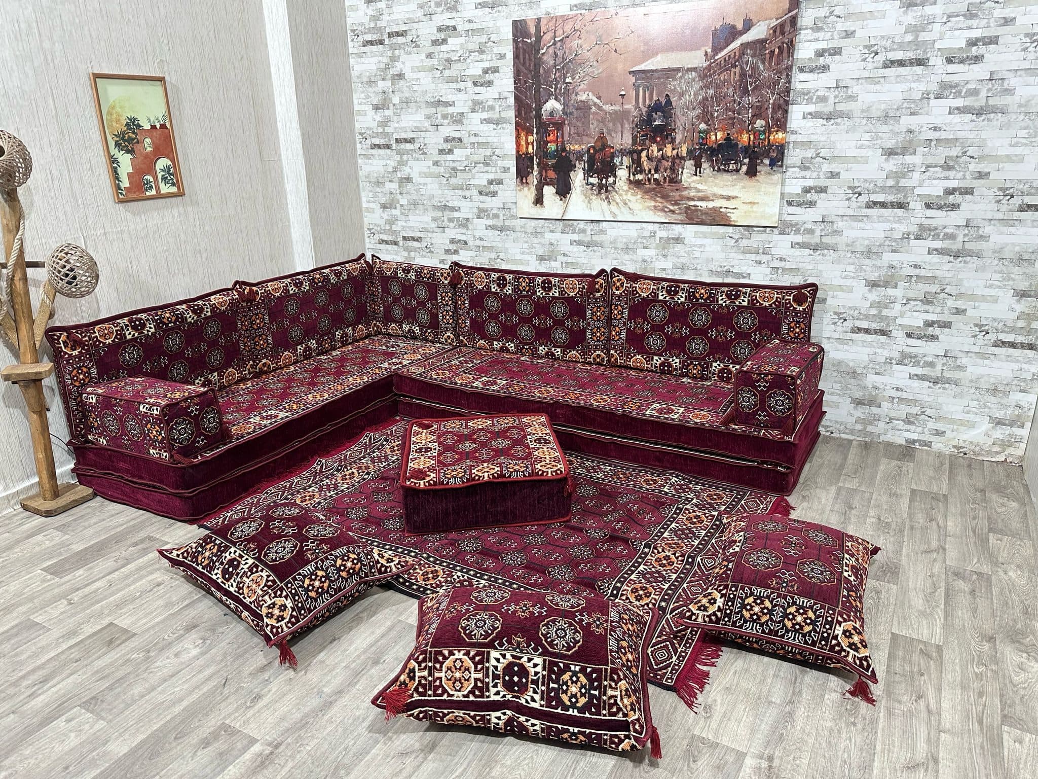 CaddeBuy 16-teiliges Orientalisches Sofa-Sitzkissen-Set L-Form Bunt - Bild 2