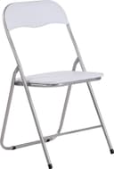 CLP Klappstuhl Felix Weiß/Silber - Gepolsterter Faltstuhl mit Kunstleder-Bezug Bild 2