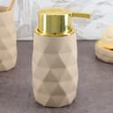 LikeKa Badaccessoire-Set Goldeffekt mit Seifenspender, Bürste & Schale Bild 2
