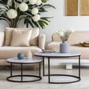 PXloue Couchtisch Satztisch Stapelbar Schwarz Modern Bild 2