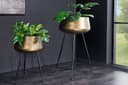 riess-ambiente Übertopf FLOWERS 65cm Messing Gold/Schwarz Hammerschlag-Design Bild 2