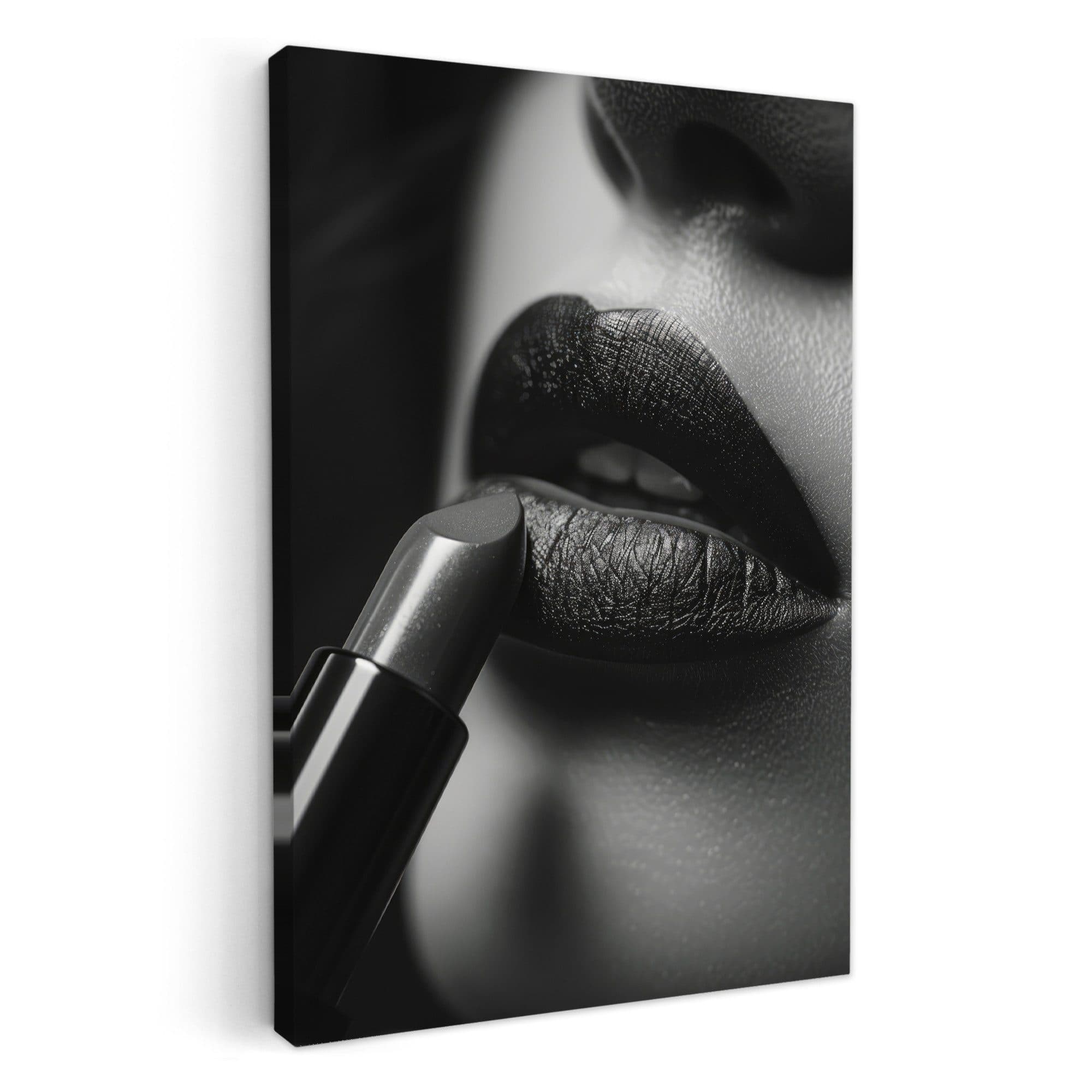 OneMillionCanvasses® Leinwandbild Frau - Lippenstift - Schwarz und Weiß - Make-up, Fotodruck - Bild 2