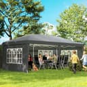 Outsunny Faltpavillon mit UV-Schutz, 4 Seitenteile, Grau Bild 2