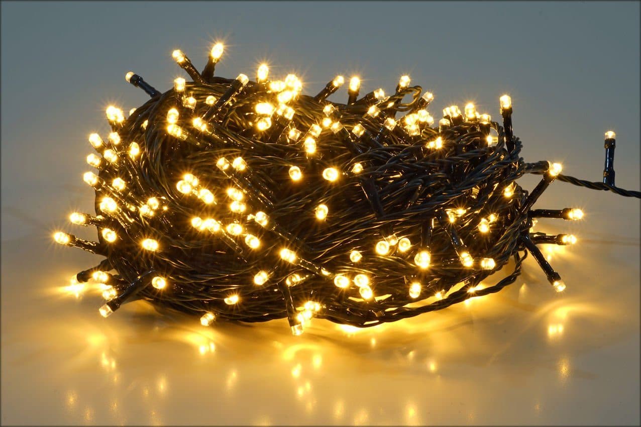 Spetebo LED-Lichterkette 20m 200LED Warmweiß Außen