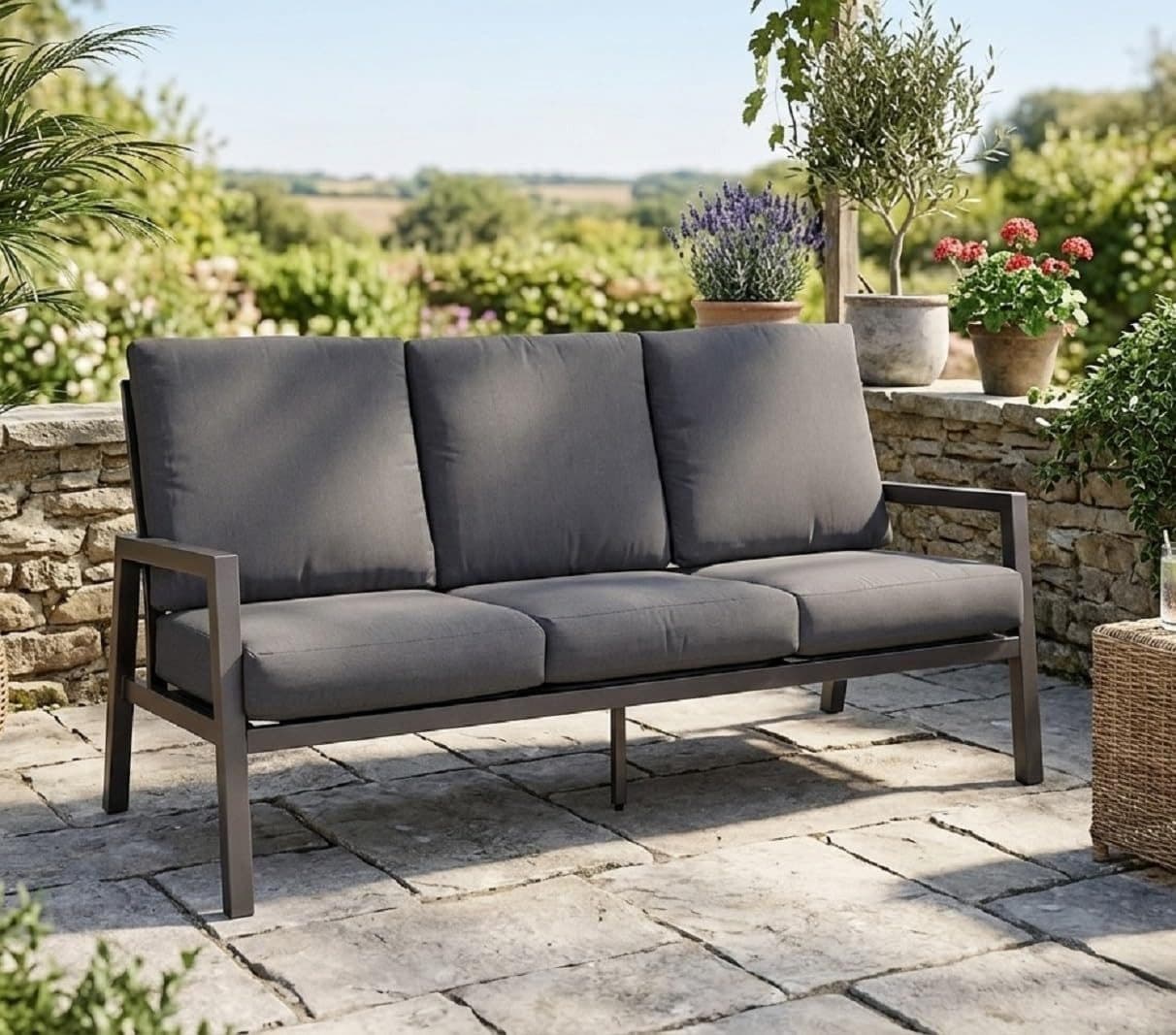 Gardissimo Gartenbank 3 Sitzer Ontario Aluminium - Bild 2
