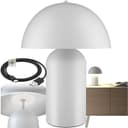 tectake Schreibtischlampe Akku Dimmbar Retro Pilzdesign Weiß Bild 2