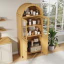 STILVORA Vitrine mit Bogendecke Natur Spanplatte Glastüren Bild 2