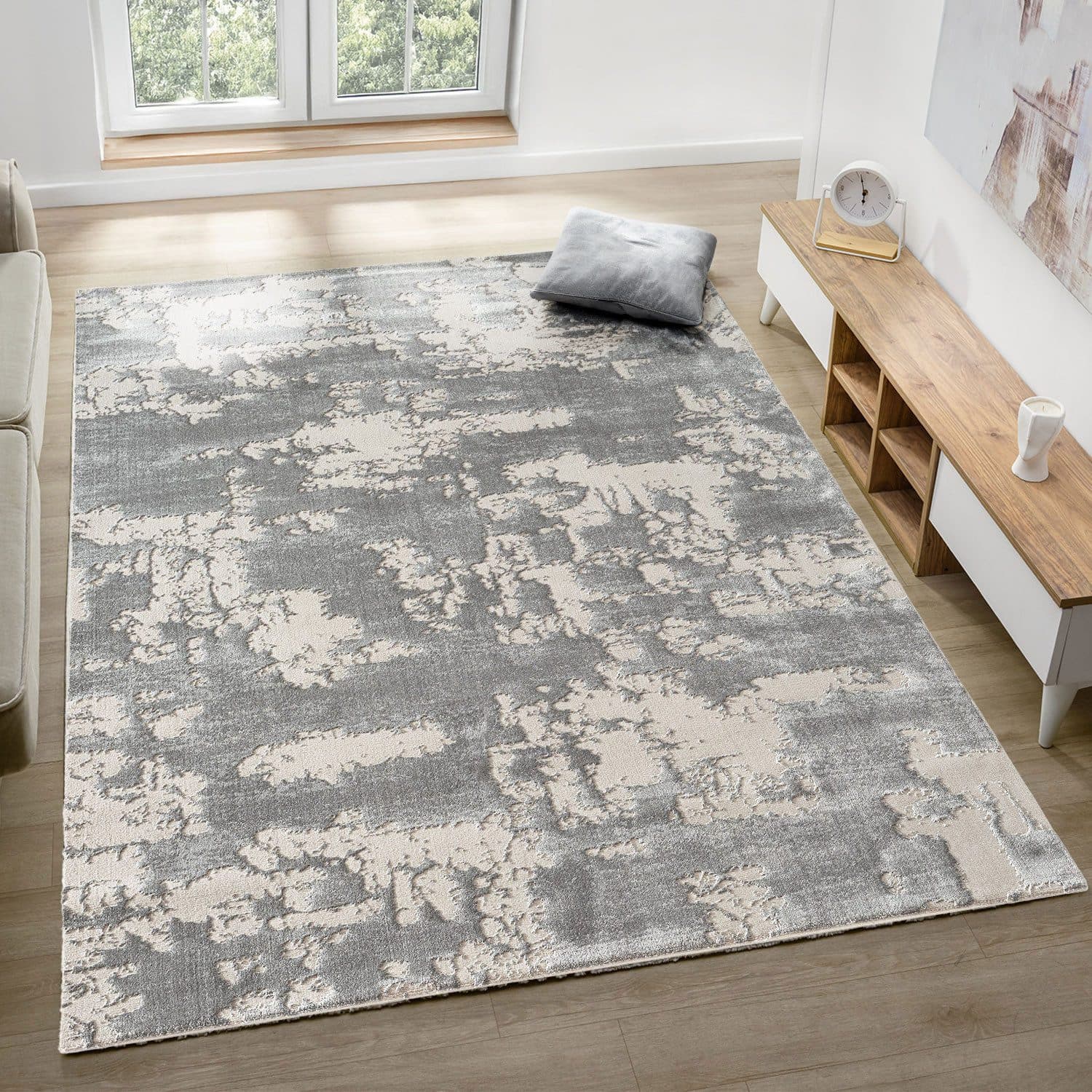 Carpetilla Designteppich Grau Modern Kurzflor Rechteckig - Bild 2