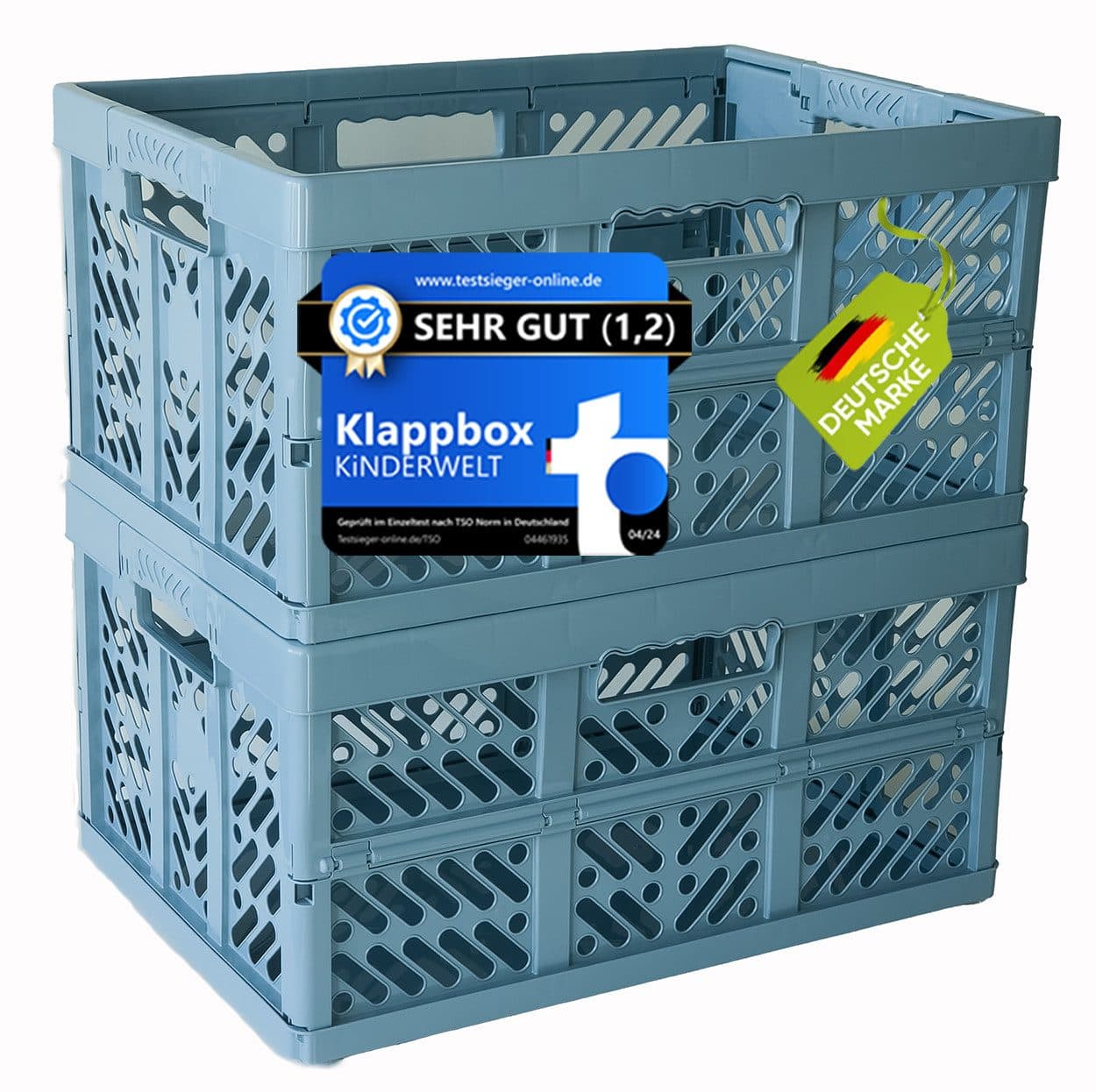 KiNDERWELT Klappbox 2x Blau 45 L mit Soft-Touch Griffen - Bild 2