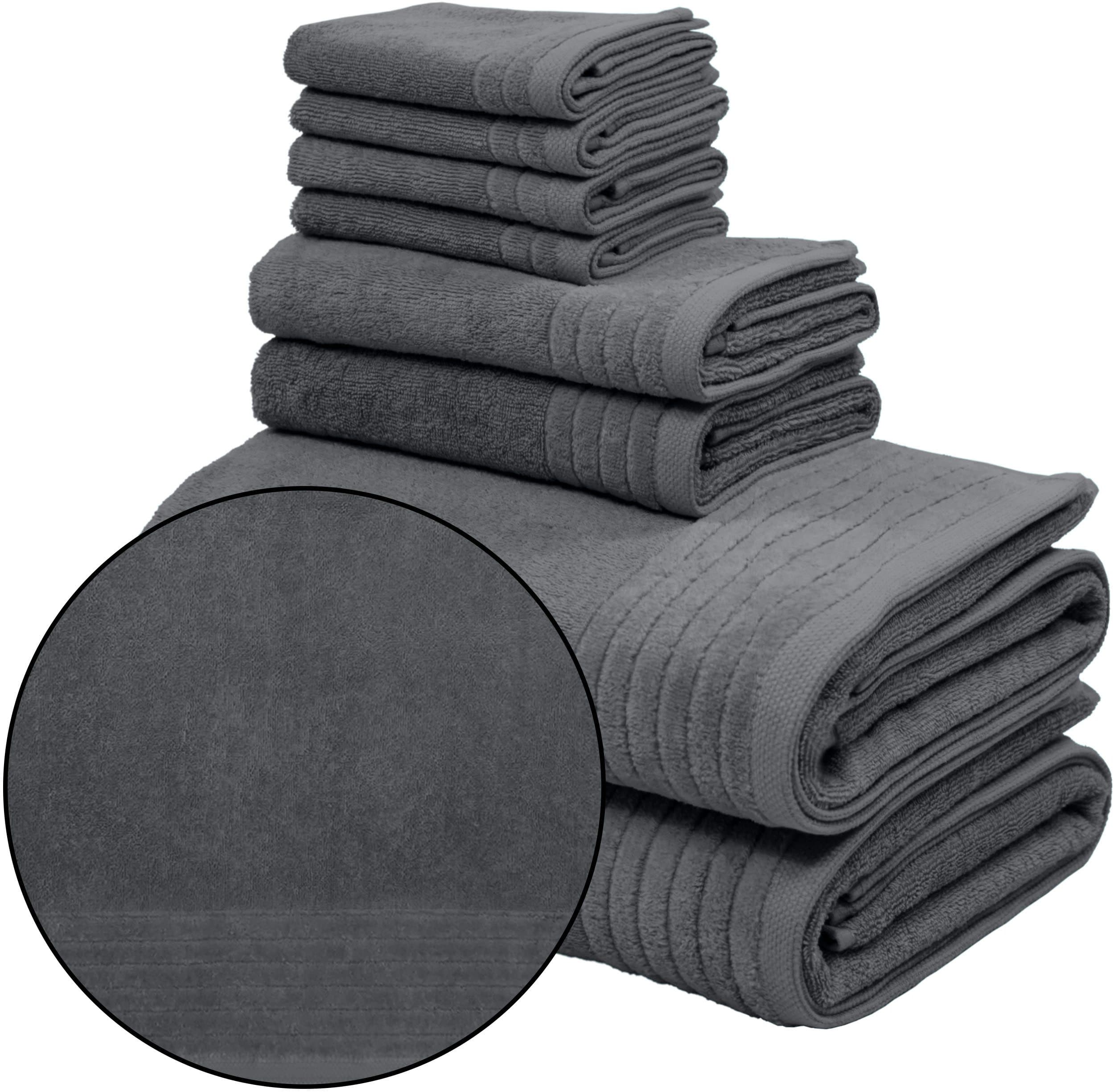 OTTO HOME Handtuch Set Sanremo Premium 8-tlg. Anthrazit 100% Baumwolle - Bild 2