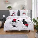 Familando Partnerbettwäsche Mickey & Minnie Mouse 4-teilig Baumwolle Bild 2