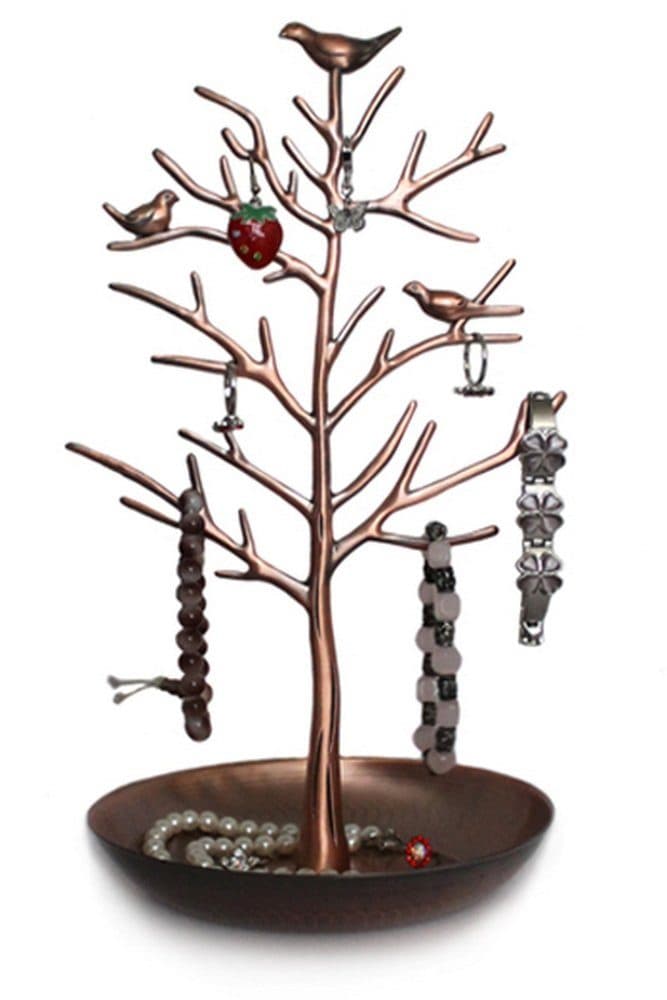 Yudu Schmuckständer Vögel auf Baum Metall