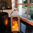 INDA-Exclusiv Laterne Große Garten - Laterne Windlicht Weiß Metall 54cm Bild 2