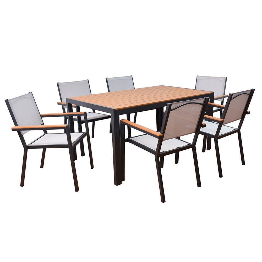 HOME DELUXE Gartentisch CANTOS SEDIA Aluminium mit Holzoptik - Bild 2