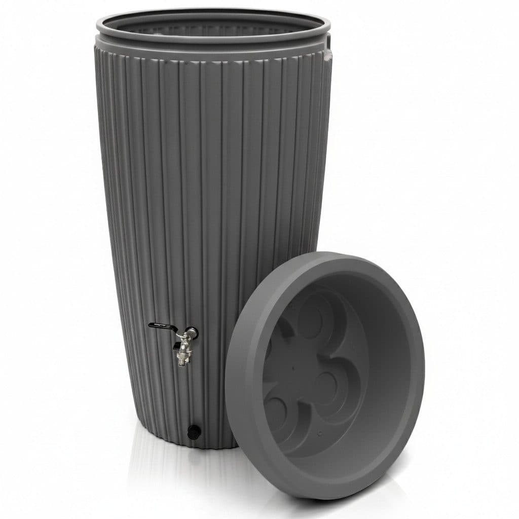YourCasa Regentonne 240 Liter Grau mit Messinghahn - Bild 2