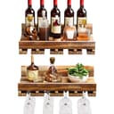 Yorbay Weinregal Set 2-tlg. Wandregal Kiefernholz Braun Bild 2