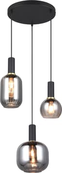 TRIO LEUCHTEN Pendelleuchte DIVA 3-flammig schwarz matt Glas Bild 2