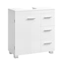 VASAGLE Waschbeckenunterschrank Badezimmerschrank Badschrank mit 3 großen Schubladen, 2 Fächer hinter der Tür Bild 2