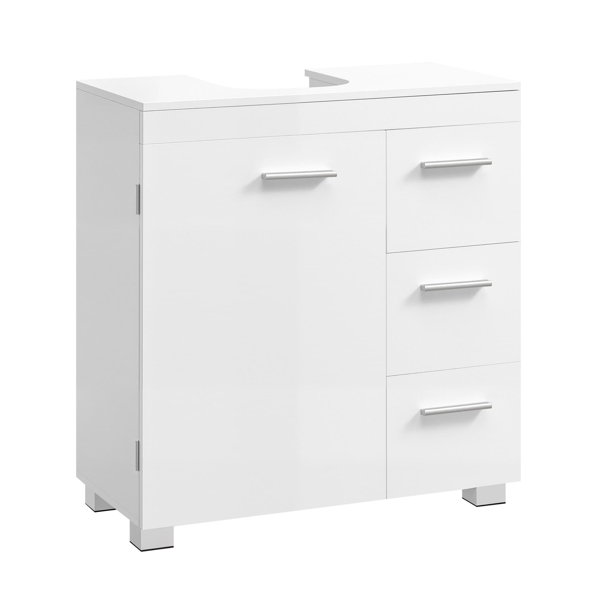 VASAGLE Waschbeckenunterschrank Badezimmerschrank Badschrank mit 3 großen Schubladen, 2 Fächer hinter der Tür - Bild 2
