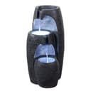 Teamson Home 3-stufiger Gartenbrunnen mit LED Schwarz Polyresin Bild 2