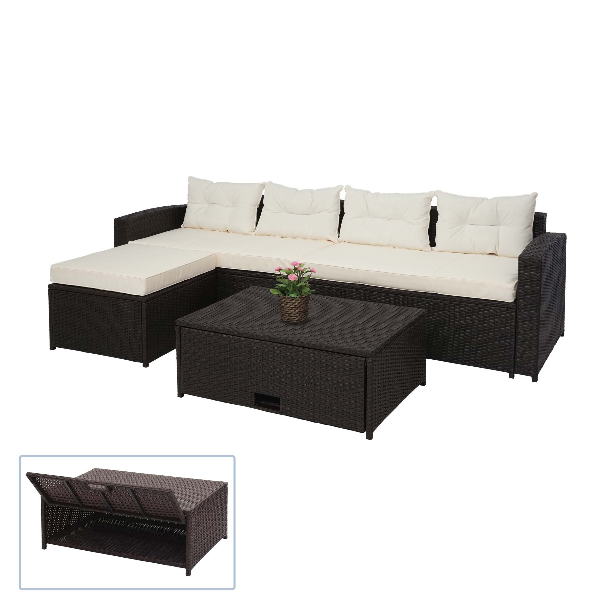 MCW Poly-Rattan Garnitur MCW-J34 4-tlg. Braunes Garten-Set mit Staufach - Bild 2