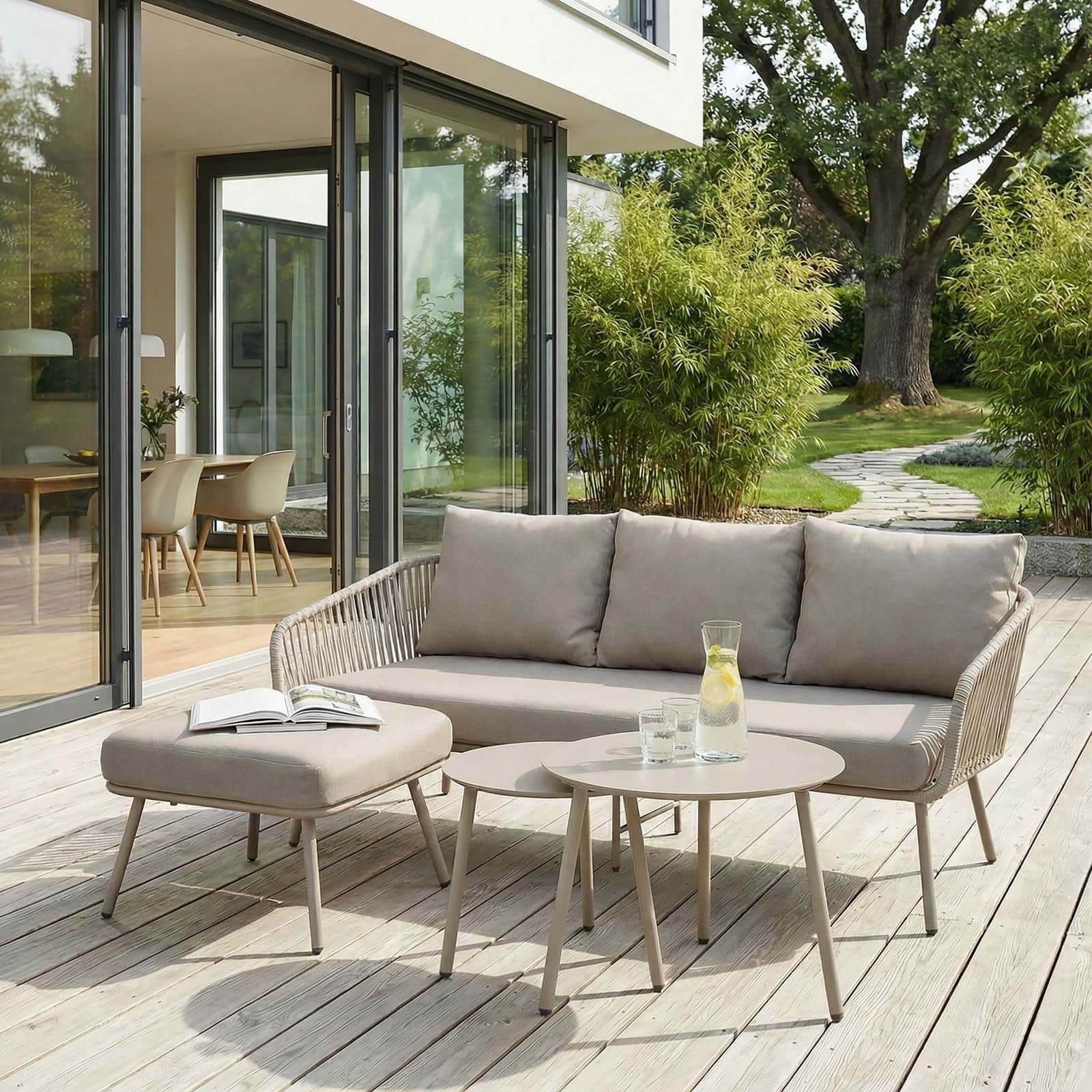 IDIMEX Gartenlounge-Set MYKONOS Outdoor Dreisitzer Sofa mit Beistelltisch - Bild 2
