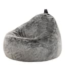 icon Sitzsack Sessel Kunstfell Flauschig Kokon Grau Bild 2