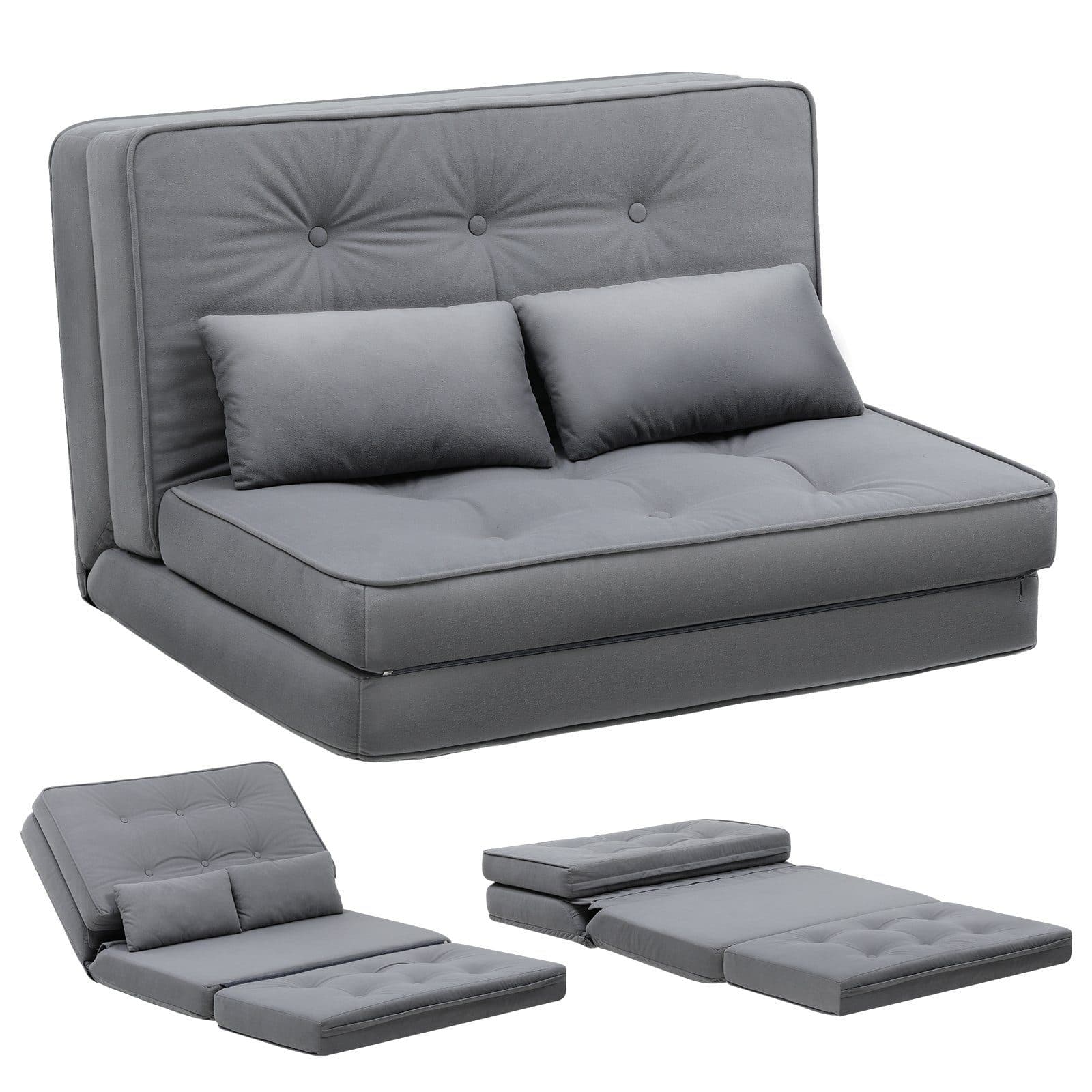 COMHOMA Kindersofa Schlafsofa Bodensofa Grau 3-in-1 mit Schlaffunktion - Bild 2