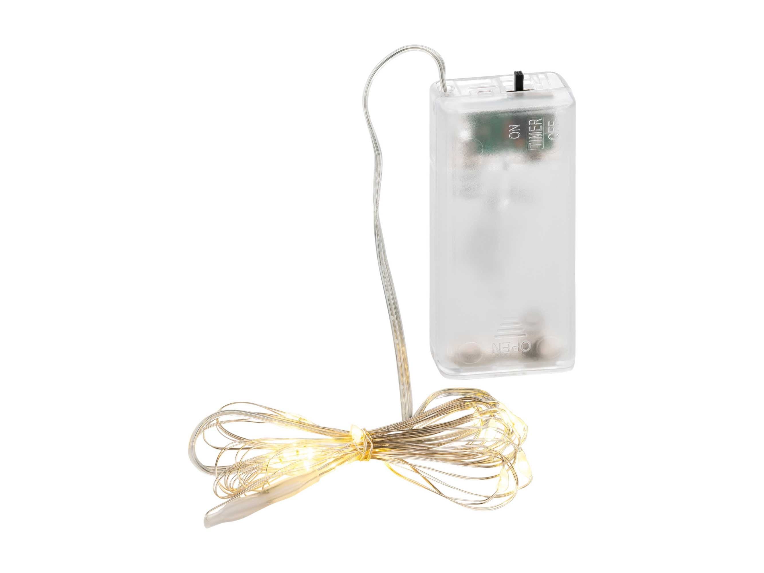 CEPEWA LED-Lichterkette mit Timer 20 LEDs Silber Transparent - Bild 2