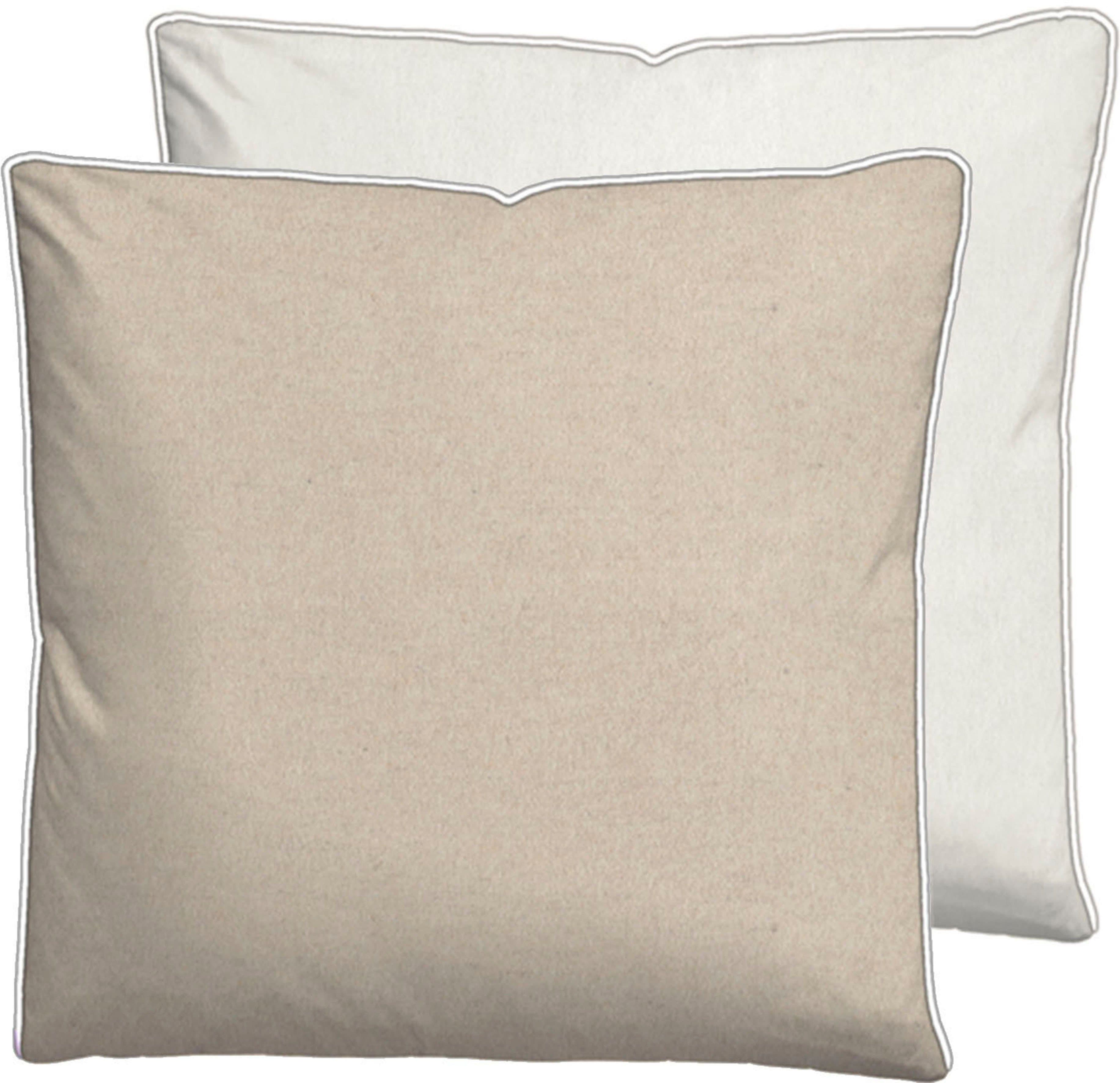 BIBERNA Kissenbezug Hermal Flanell Wendekissenbezug Beige/Grau - Bild 2
