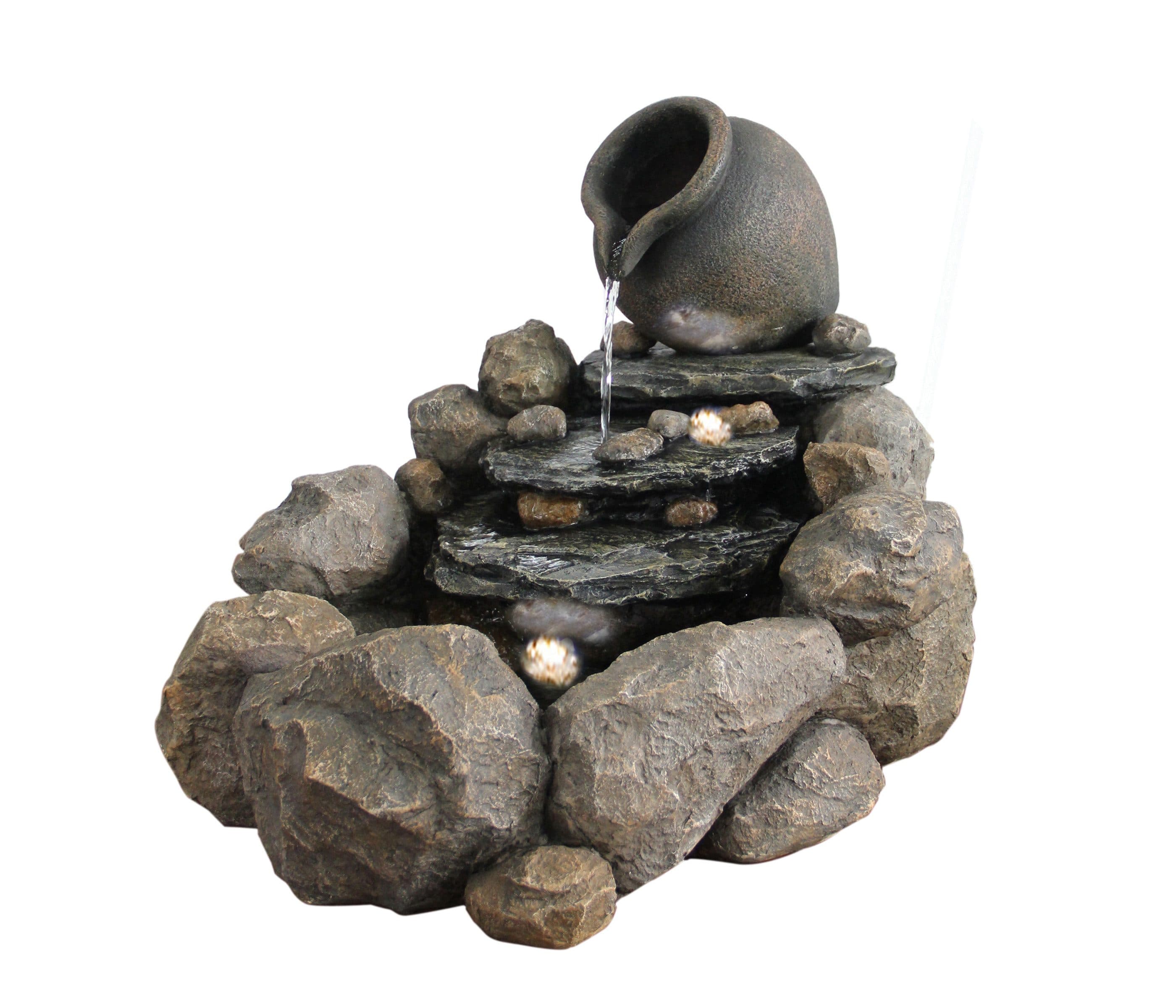 Dehner Gartenbrunnen Soltero Polyresin Grau LED - Bild 2