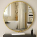 JOULISE Wandspiegel Rund Gold Aluminiumrahmen Modern Bild 2